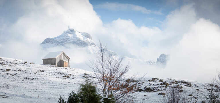 Hoher Kasten bei Schnee